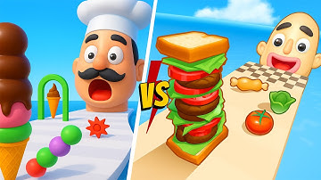 Stacky Ice Cream Runner VS Sandwich Runner - Max Levels Walkthrough Android IOS Update Gameplay Ep1