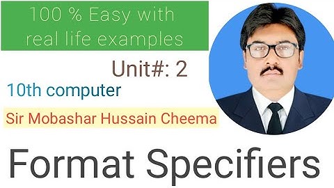 Format Specifiers class 10 computer chapter 2 | 10th class computer chapter 2 #babulilm #10class
