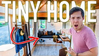 Millionaire Reacts: Open Concept Modern Tiny House with Elevator Bed!