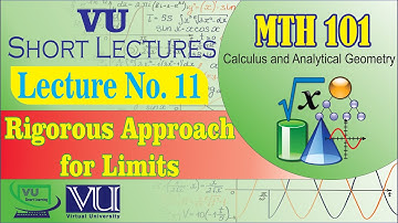 MTH101 Short Lecture 11 | Definition and Formula of Limit (Rigorous Approach) | VU Smart Learning