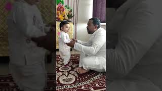 Kids performing dance with his father