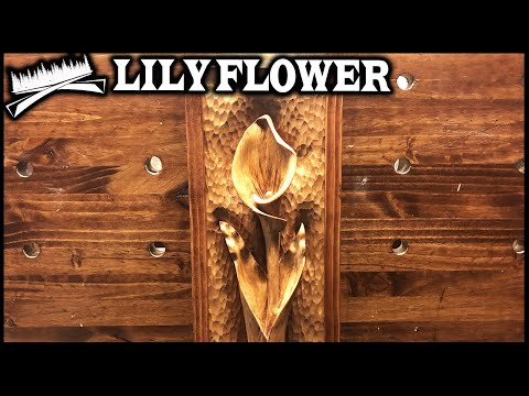 LILY FLOWER WOODCARVING - Relief Wood Carving A Calla Lily Flower