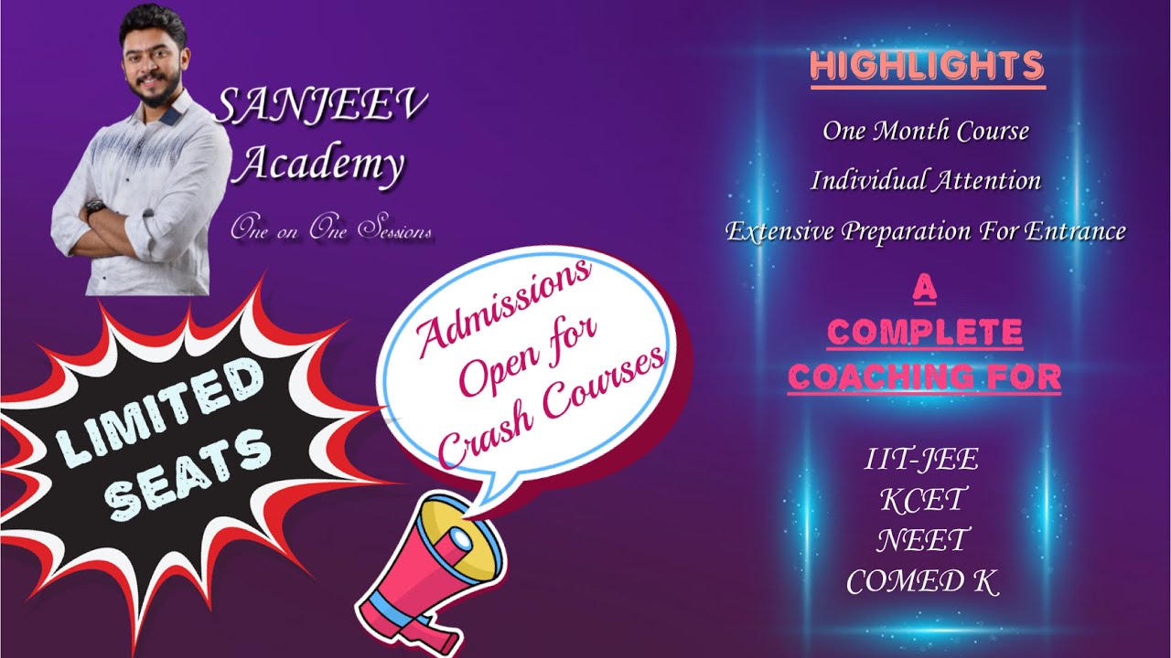 KCET NEET COMED-K 2020 preparation with Sanjeev | Sanjeev Academy | 8904195459