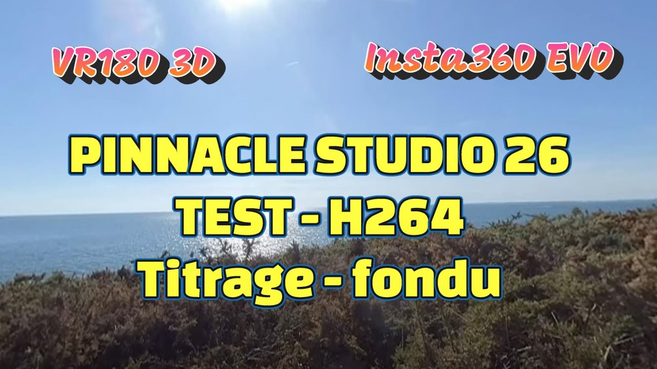 2022 TEST H264 PINNACLE Studio 26 Insta360 EVO VR180 3D YouTube