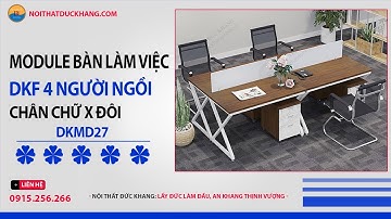 Module bàn làm việc Đức Khang DKMD27 dành cho 4 người ngồi, chân chữ X đôi độc đáo.
