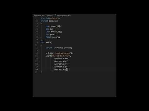 #shorts #rookieprogrammer Defining and accessing structure members in C