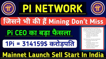 Pi Network Mining News/Pi Network New Update/Pi Mainnet Launch/Pi Coin Price In India/Pi Network/#pi