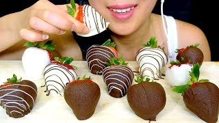 ASMR Chocolate Covered Strawberries | Eating Sounds No Talking | TracyN ASMR