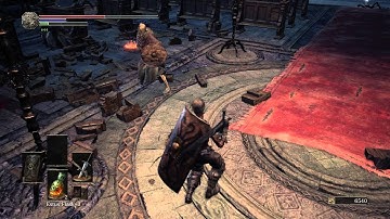 Dark Souls III - Cathedral of the Deep: 2 Cathedral Knights & Deacons of The Deep Combat Gameplay