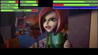 Ratchet & Clank (2016) Warbot Invasion Scene with healthbars