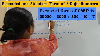 Expanded and Standard Form of 5-Digit Numbers | Expanded Form | #maths #mathematics #shortvideo