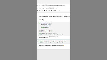 Python One-Liner: Merge Two Dictionaries in a Single Line! 🔄📖 #PythonTips #CodingShorts
