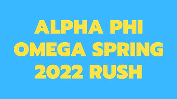Alpha Phi Omega Spring 2022 Rush Video