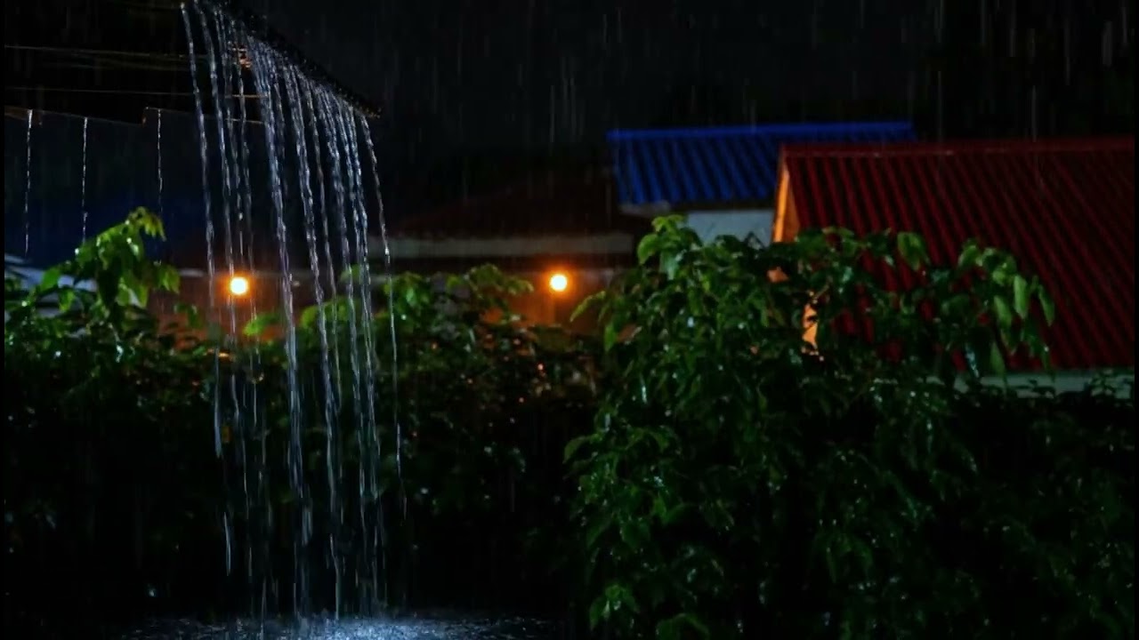 🔴 Rain on a Tin Roof for Sleeping, Deep Sleep with Heavy Rain & Thunder on Metal Roof at Night
