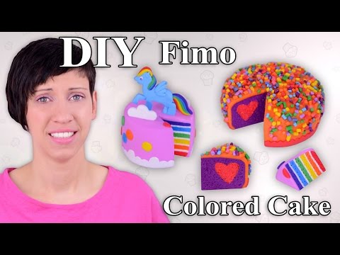 FIMO Kuchen: Polymer Clay Colored Cake - Tutorial [HD/DE] (EN-Sub)