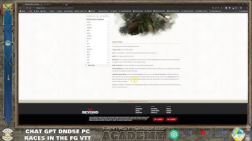 Player Races in Fantasy Grounds Chat GPT 4.0| DnD5e Rule Set | FG v.4.4.9