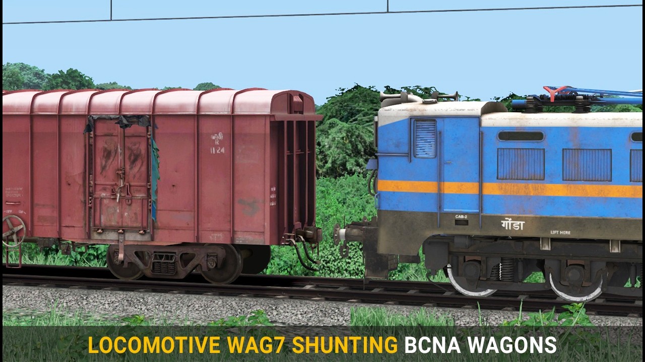 Locomotive Wag7 Shunting on BCNA Wagons | Train Simulator | Goods Wagon Shunting | Rail Road Games
