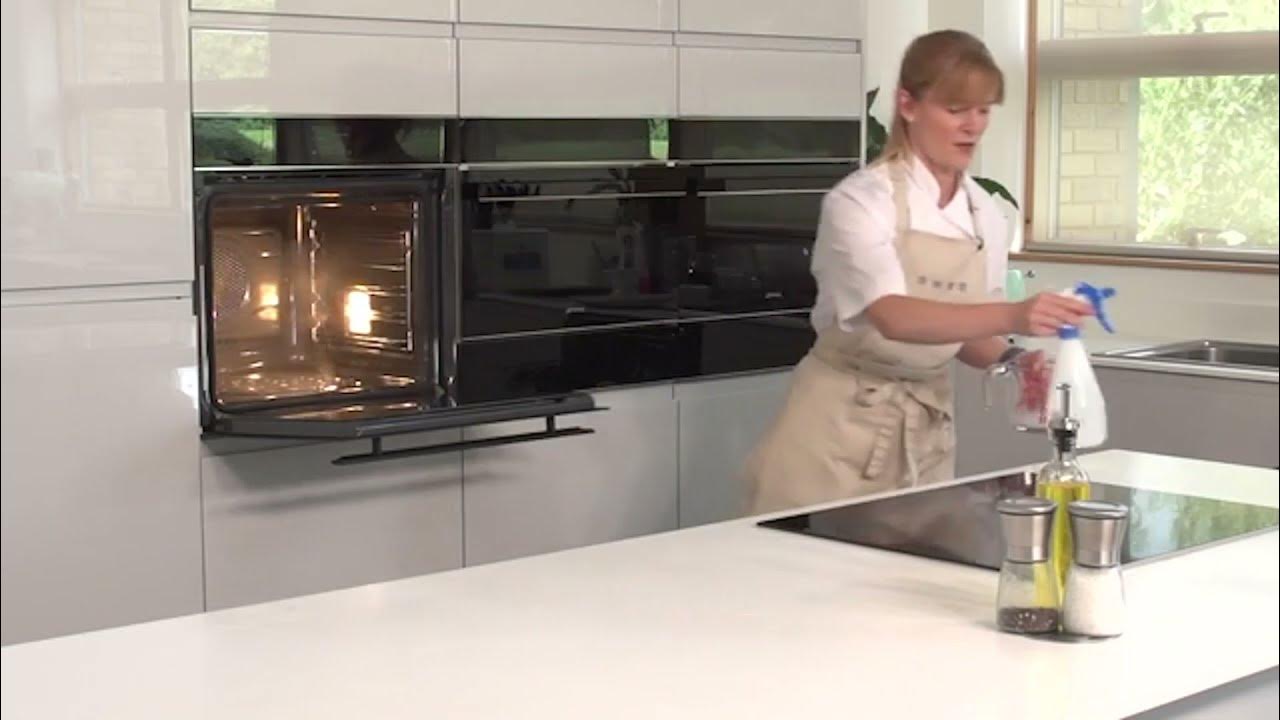 Smeg vapour clean function, available from Häfele Smeg built in ovens