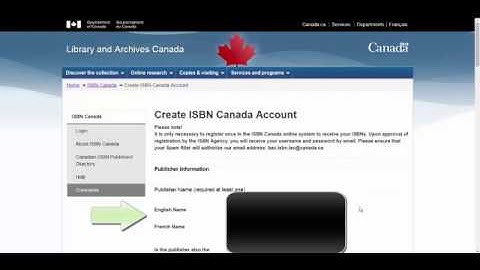 Register as a Publisher on ISBN Canada