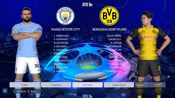 UCL Exhibition Match Man City vs Dortmund FC eFootball PES Gameplay 2K