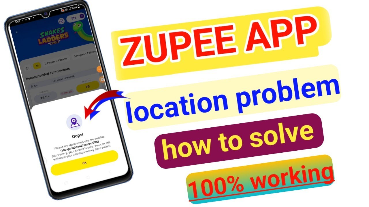 zupee add money problem | zupee add cash problem | how to fix location problem in zupee