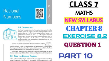 CLASS 7 MATHS CHAPTER 8 RATIONAL NUMBERS EXERCISE 8.2 QUESTION 1 PART 10 (NEW BOOK)  @nksclasses