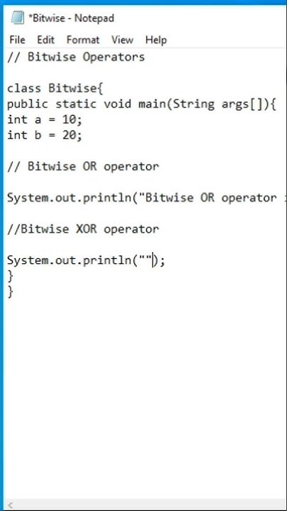 Bitwise Operator java program #short #java #shorts #ytshorts #viral # ...