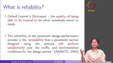 Reliability in Pavement Design - Part 01