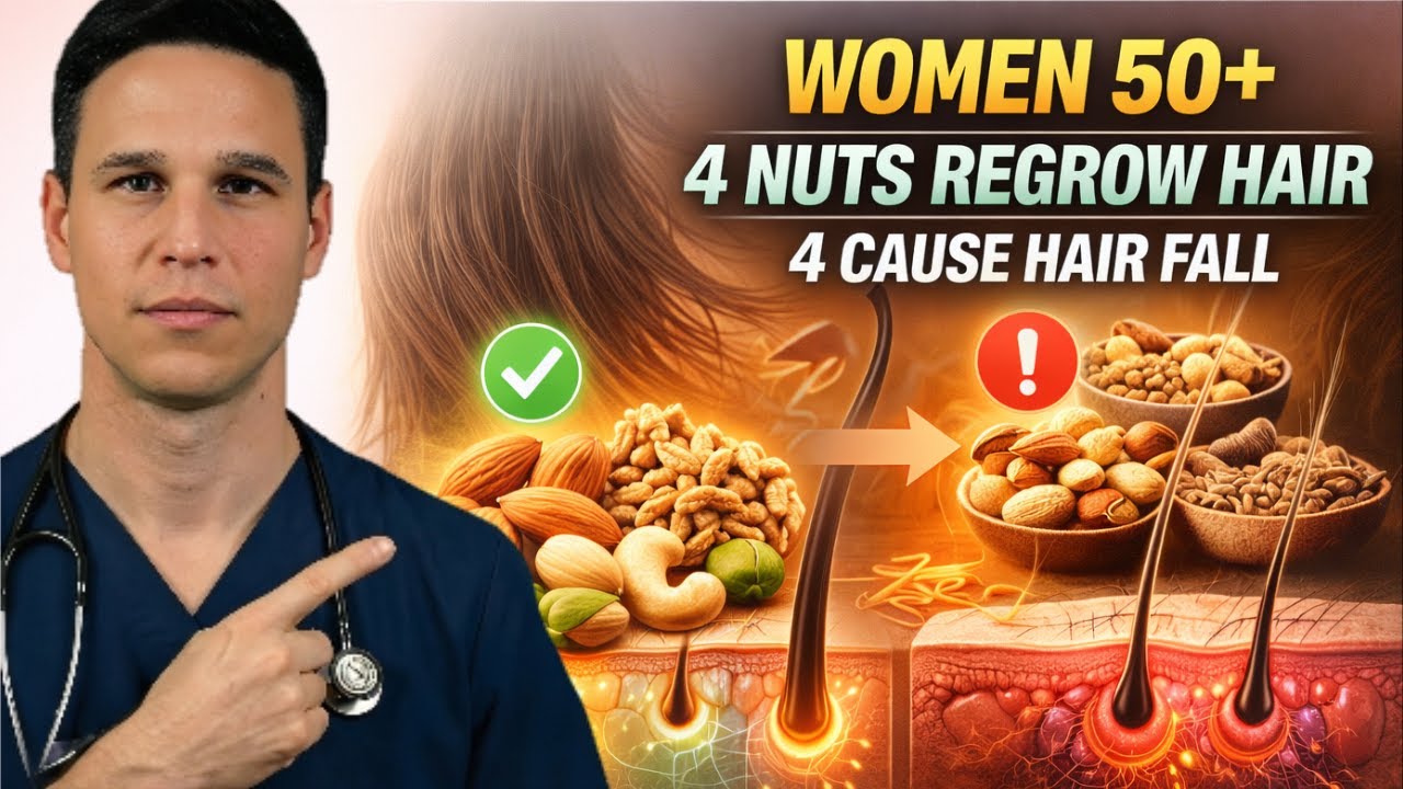 Women 50+: 4 Nuts That Regrow Hair — 4 Causing Hair Fall | Seniors Health Tips