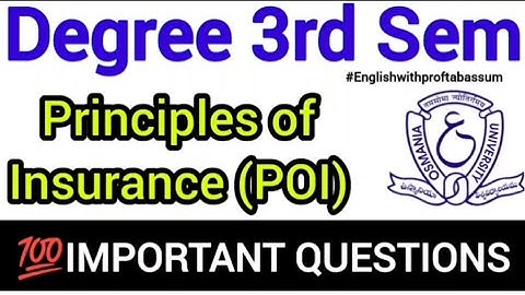 🎯 PRINCIPLES OF INSURANCE 2025 💥 OU Degree 3rd Sem 💯 Most Repeated & Sure Questions 🔥📖