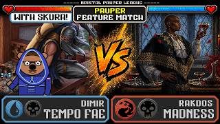 Dimir Tempo Faeries vs Rakdos Madness | Pauper MTG Gameplay & Sideboarding Discussion ft. Skura
