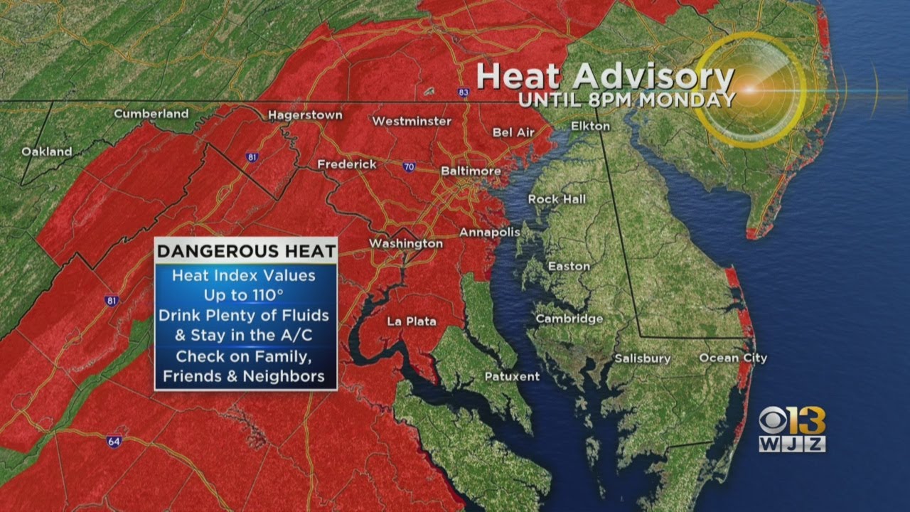 Maryland Weather Monday's High Could Reach 102 Degrees, Heat Advisory