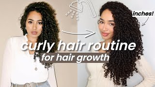 MY HAIR-GROWTH CURLY HAIR ROUTINE 🚿