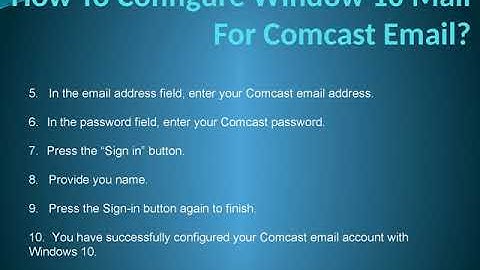 How To Configure Window 10 Mail For Comcast?