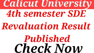 Calicut University 4th semester SDE Revaluation Result published 