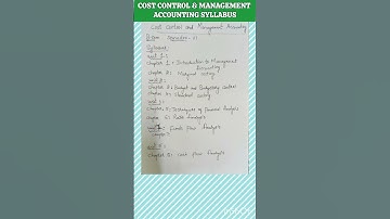 Cost control & management accounting syllabus #bcomsem6 #bcom3rdyear
