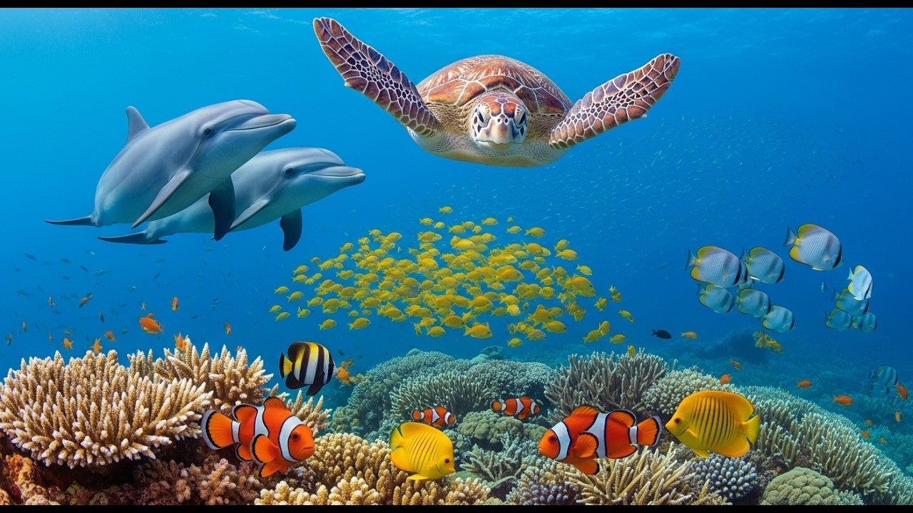 Aquarium 4K Ultra HD   Stunning Aquarium Fish and Soft Music for Mindfulness