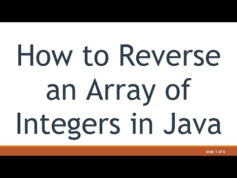 How to Reverse an Array of Integers in Java