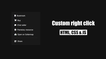 How to make custom right click / context menu with HTML, CSS & JS