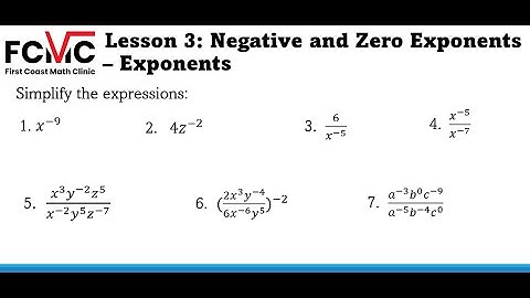 Negative and Zero Exponents - First Coast Math Clinic