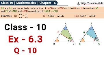 Class 10 Maths, Exercise 6.3 - Q 10 🌟 Triangles 🌟 NCERT, CBSE 🎯