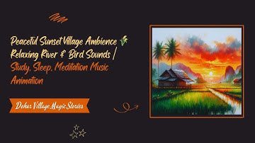 Peaceful Sunset Village Ambience 🌾 Relaxing Bird Sounds | Study, Sleep, Meditation Music Animation