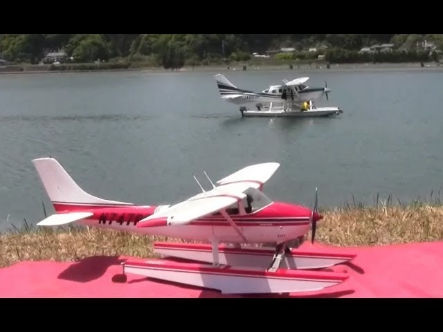 ラジコン飛行機 水上機 セスナ182セミスケール電動機 フロートプレーン 水上機セスナの実機とラジコン機 Seaplane - YouTube