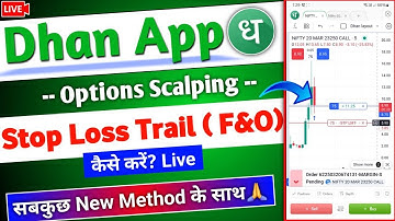 Dhan Chart par SL Trail kaise karen - Live Option Scalping | Dhan Chart Stop Loss Trailing🔥