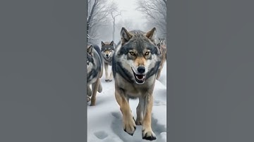 Wolf hunting #wolf #hunting #snow #ai #aiart #animals #animal #cartoon #forest #wildlife #viral #4k