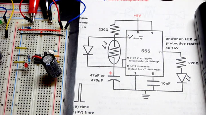 Light dependent resistor LDR controlled astable mode 555 timer flashing LED circuit