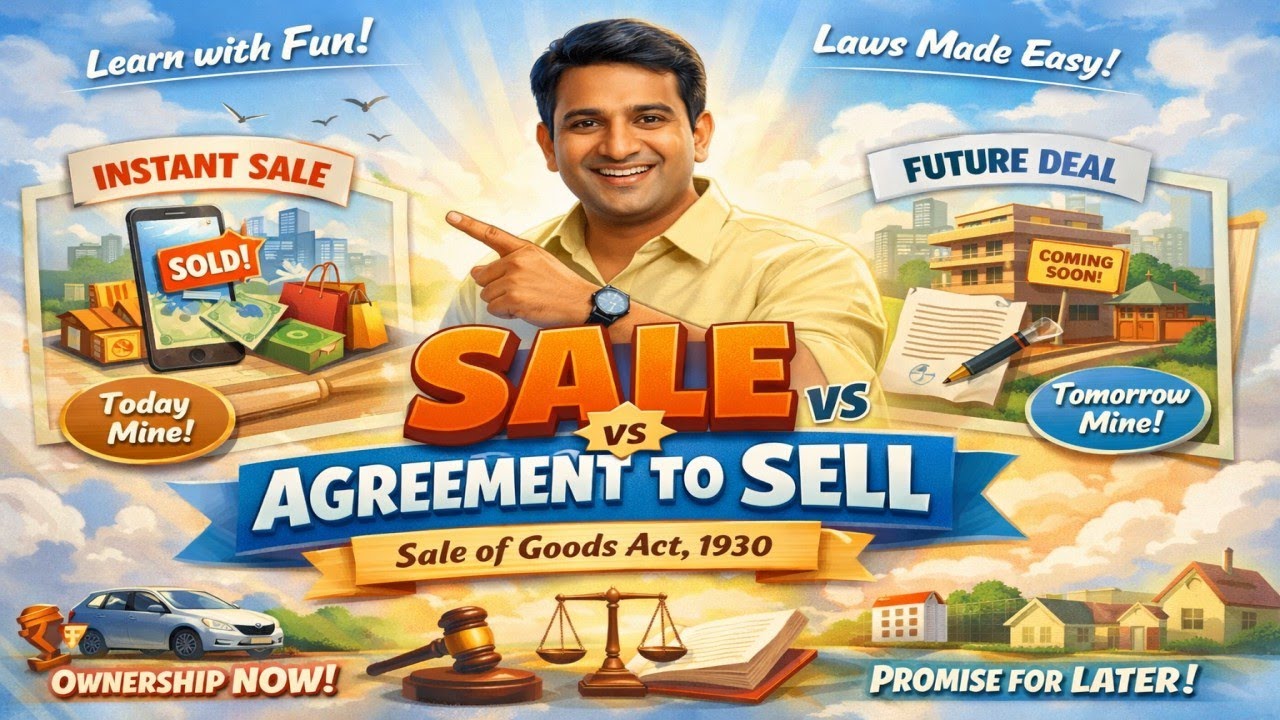 Sale vs Agreement to Sell | Full Concept + Examples | Sale of Goods Act 1930 | Law Made Easy