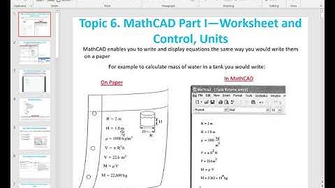 ENGR111 MathCAD Basics