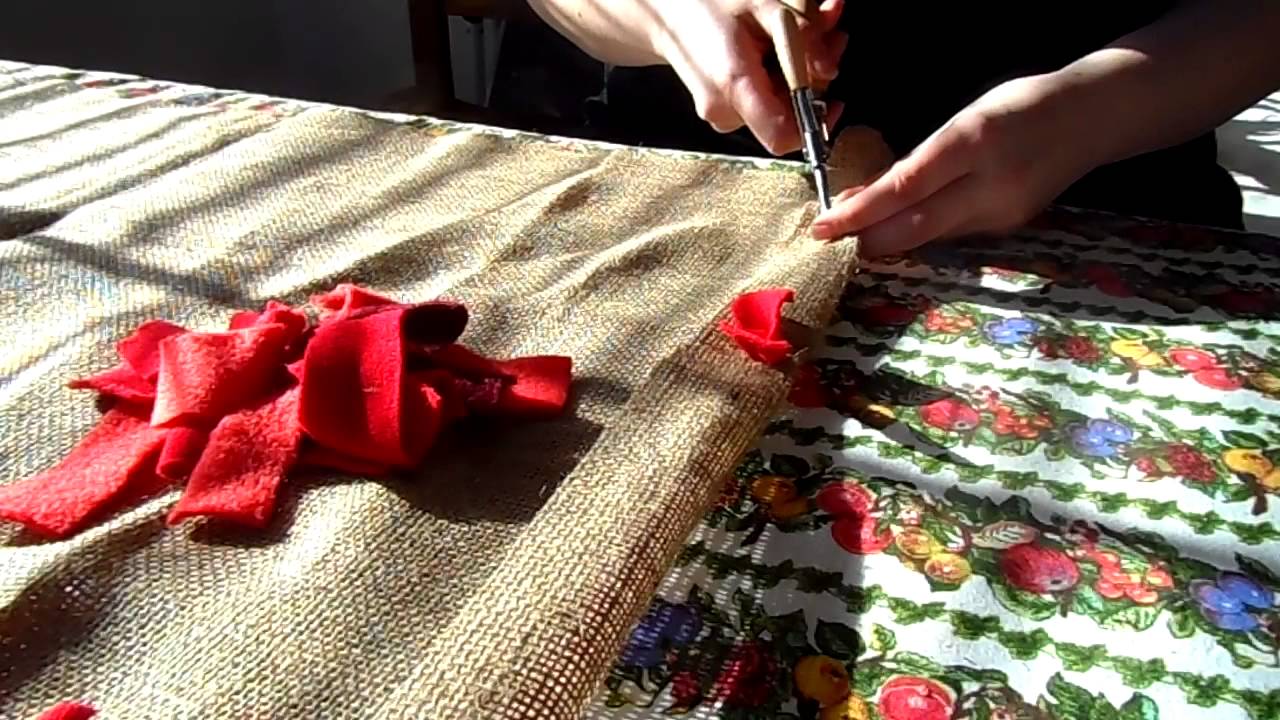 How To Do Rag Rugging How to hem a rag rug using your rag rugger - YouTube