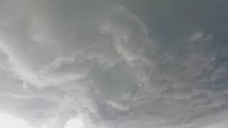 Underneath the mesocyclone of a supercell. Looking up at a storm moving over Parkland, Alberta.